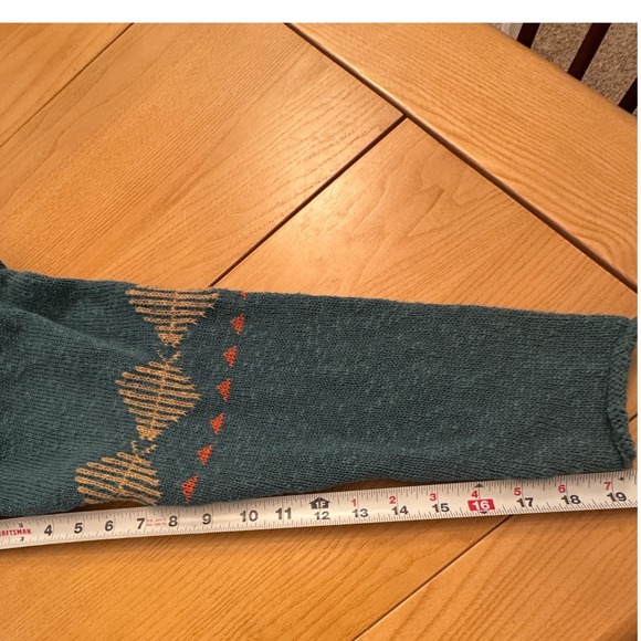 Vintage Earthdesign Cardigan Womens M Teal Unique Animal Hand Loomed Eclectic - Picture 6 of 13
